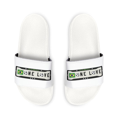 "One Love" Brazil Flag Soccer Slides