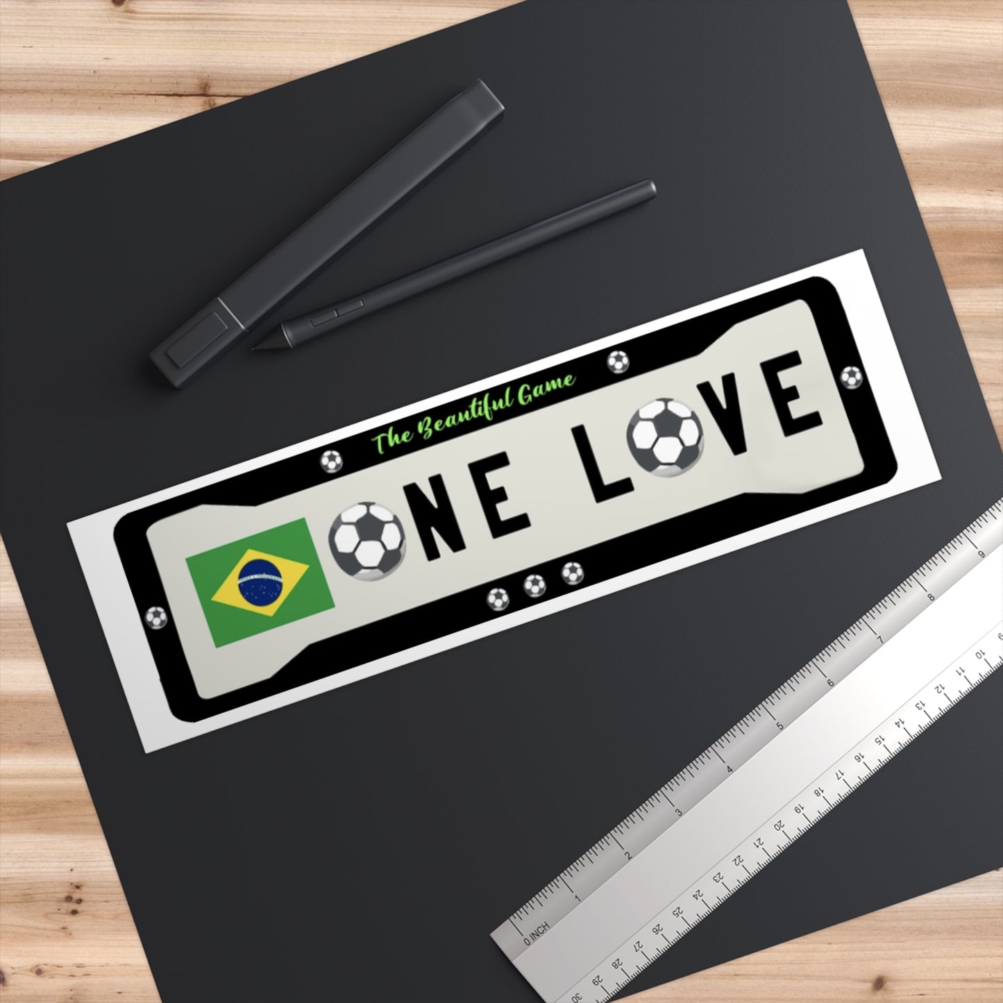 One Love Soccer Bumper Sticker