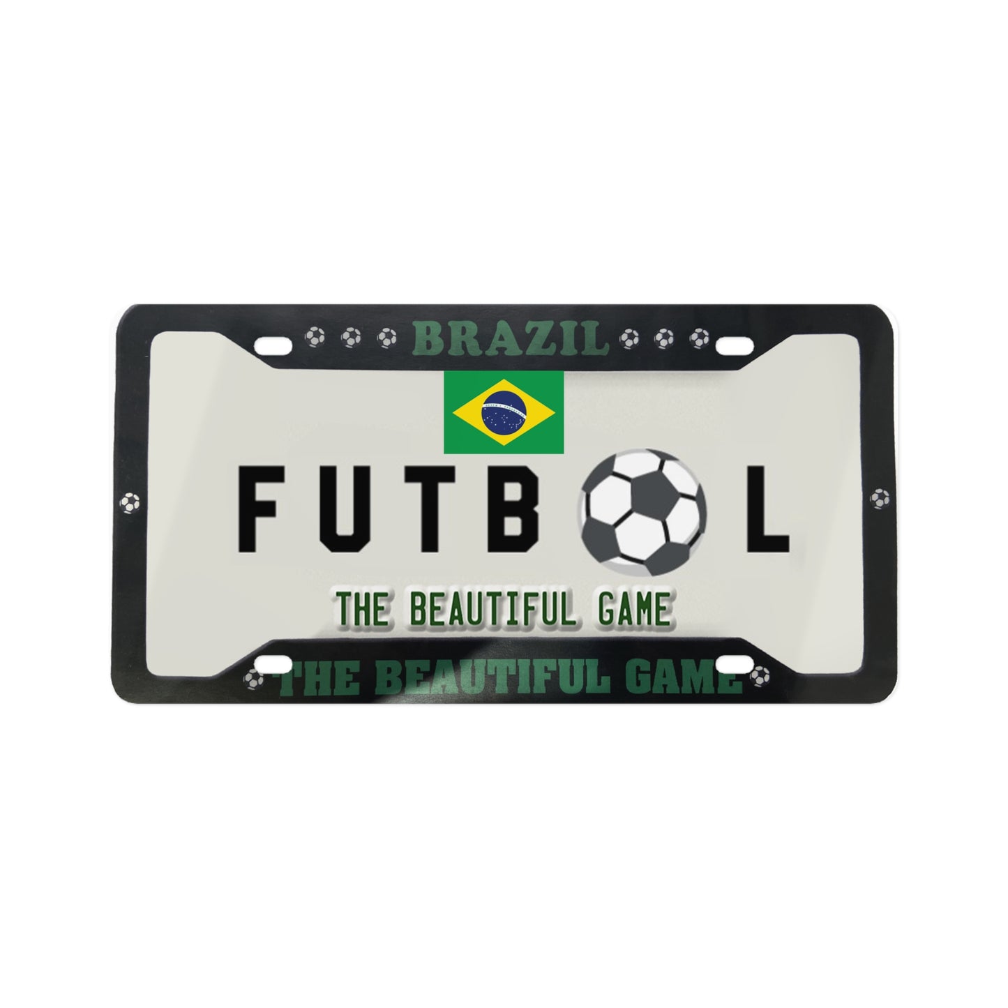 Brazil Futebol License Plate - The Beautiful Game Soccer Decor