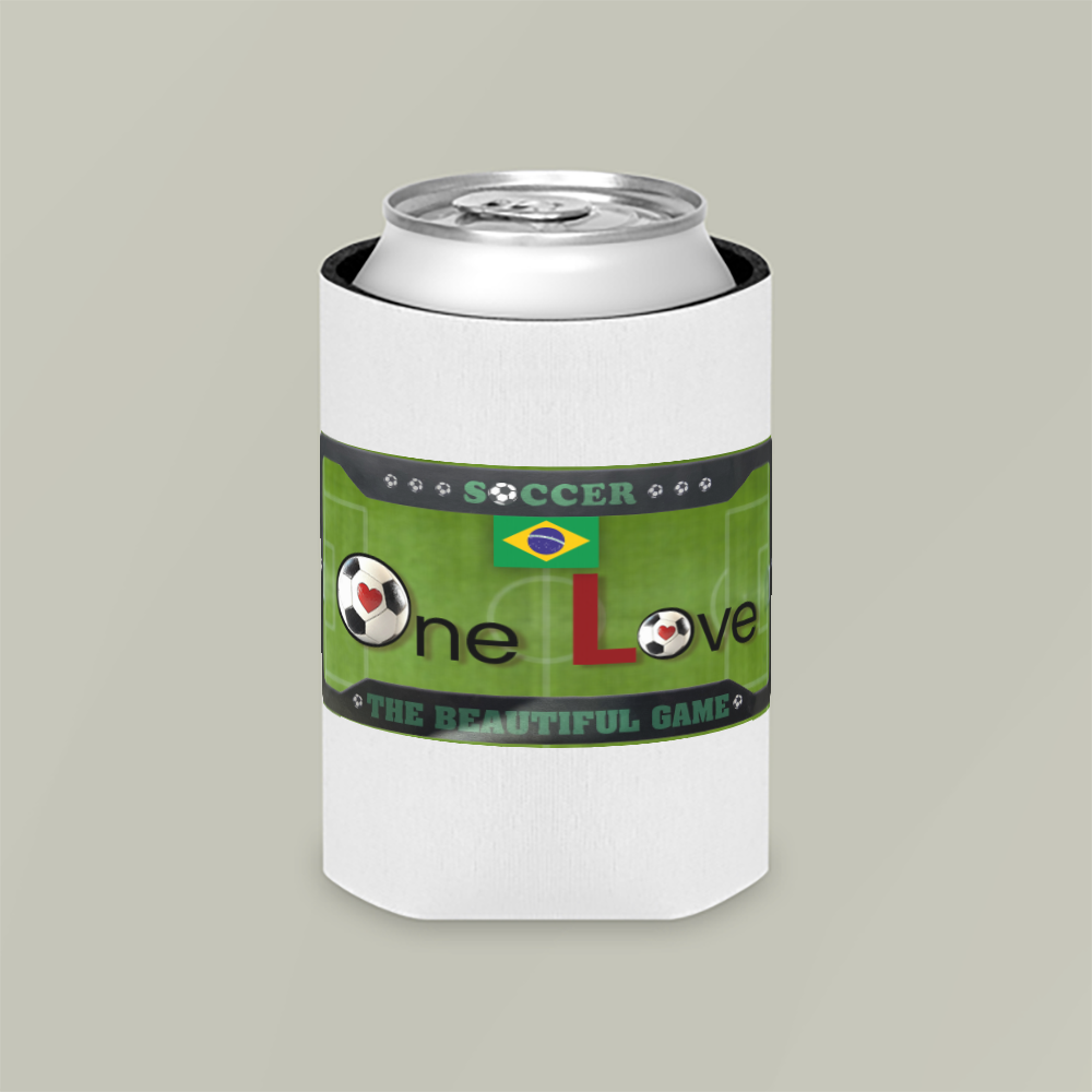 Brazil One Love Soccer Can Cooler