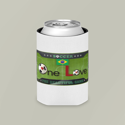 Brazil One Love Soccer Can Cooler