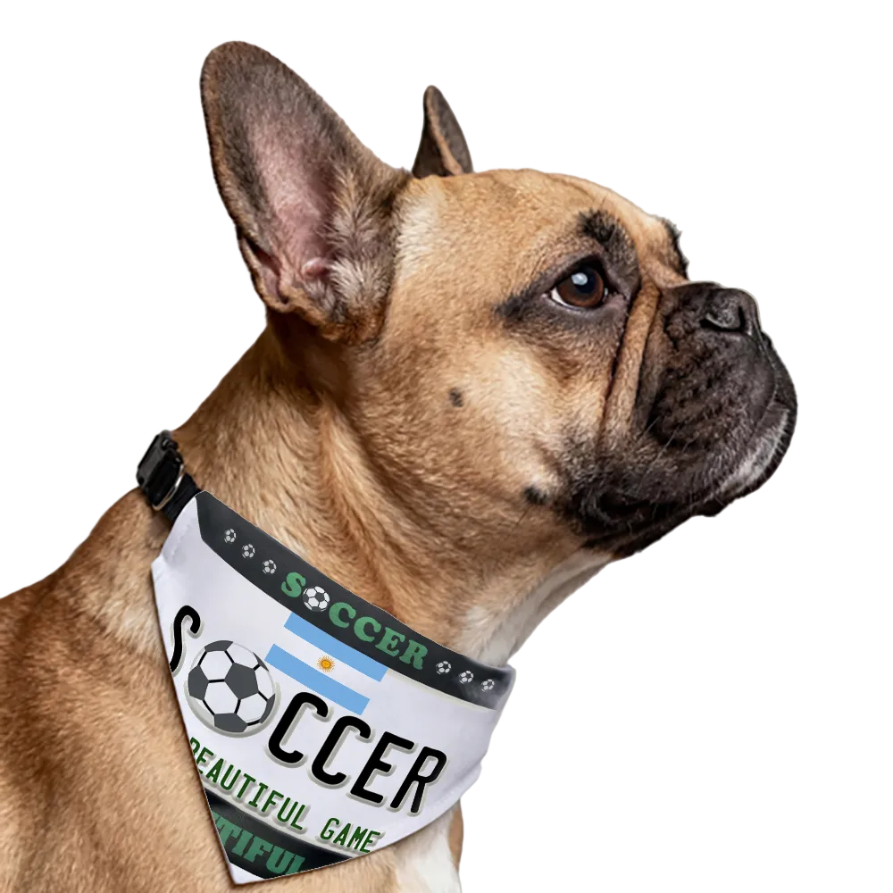Argentina Flag Soccer Clip-On Pet Bandana